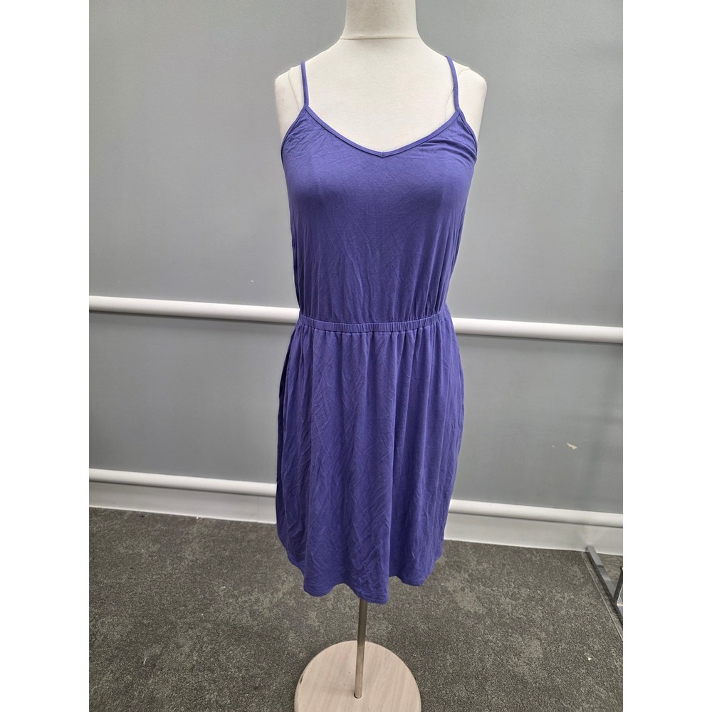 Old Navy Womens Purple Cami Dress Elastic Waist Jersey Knit Large RN54023